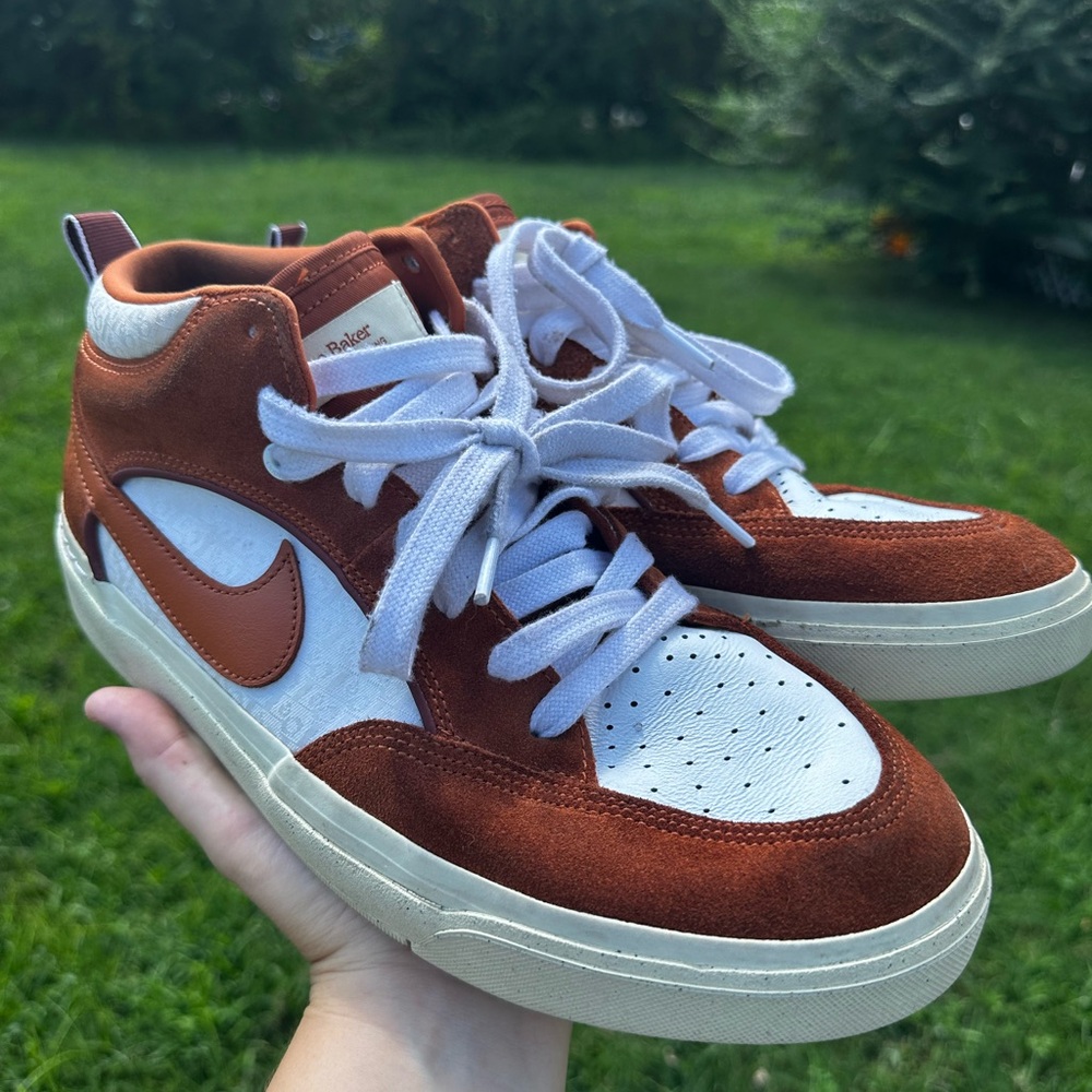 React Leo SB 'Dark Russet' - Nike Men's Rust and White Sneakers